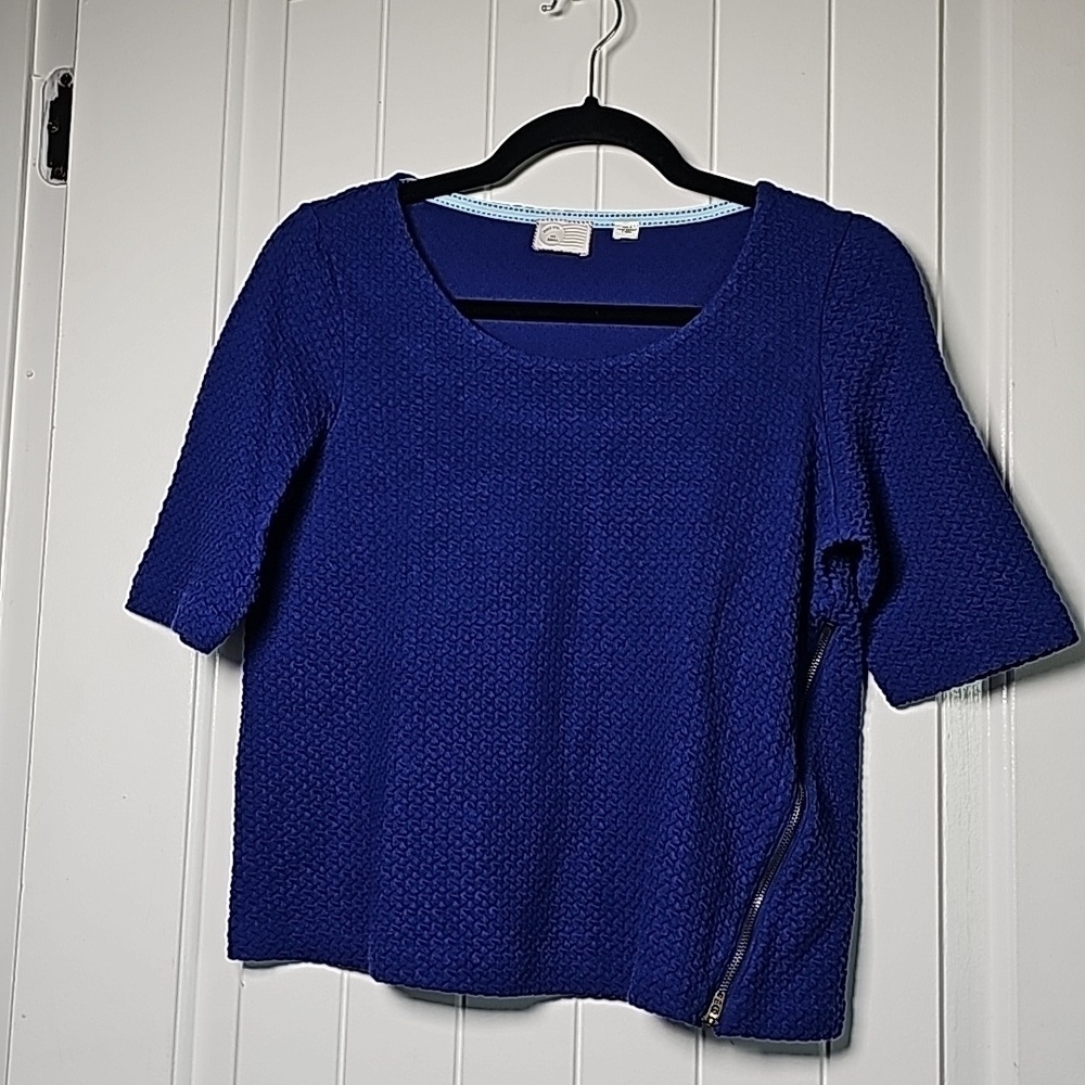 Anthropologie sm blue short sleeve blouse